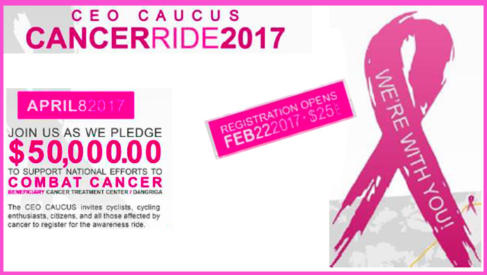 CEO Caucus Cancer Ride set for Saturday, April 8, 2017 under the theme “We’re with You”!
